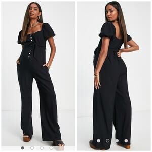The Frolic Maternity ASOS button down relaxed leg Jumpsuit Sz 6 NWT